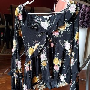 Floral long sleeve top